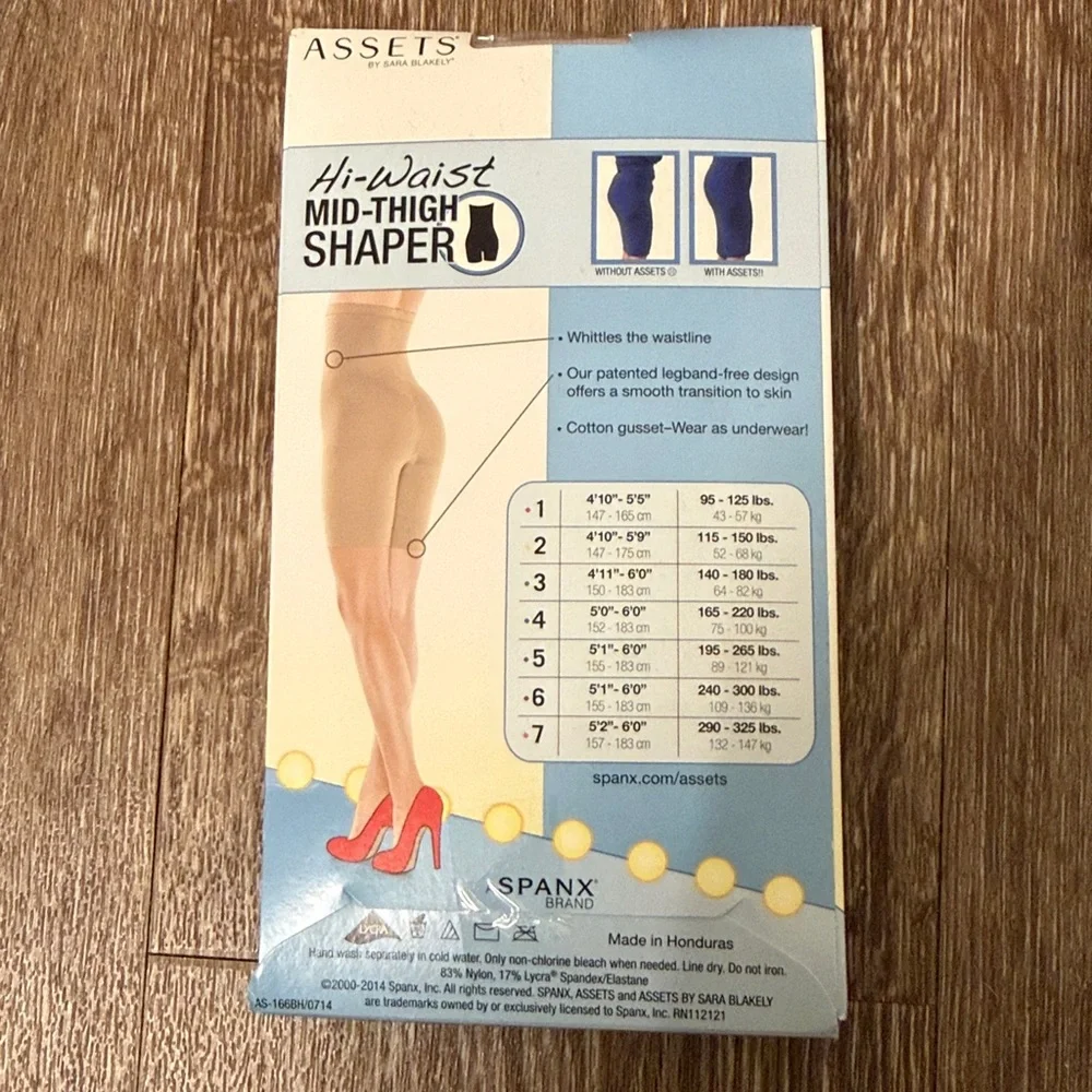 New Spanx Assets High Waist Mid Thigh Shaper Sz 1‎ 95-125 lbs Nude